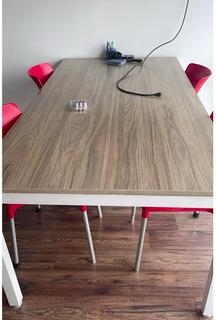 Escritorio rectangular 2×1 m — roble/blanco